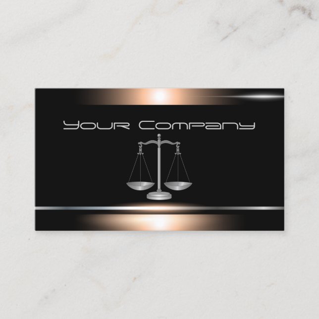 Bronze and Black Attorney Business Card (Front)
