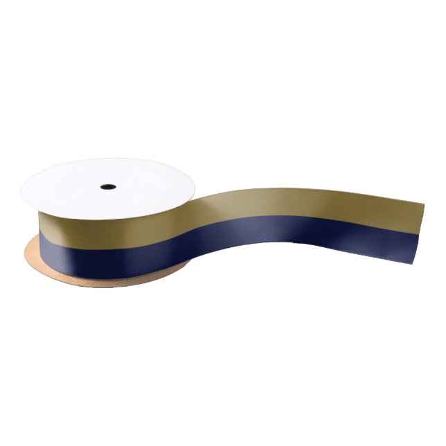 Bronze and Blue 1.5" Wide Satin Ribbon (Spool)