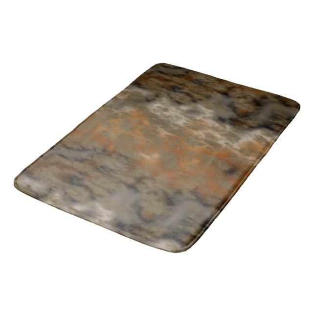 Bronze and Copper Marble Abstract Bath Mat (Angled)