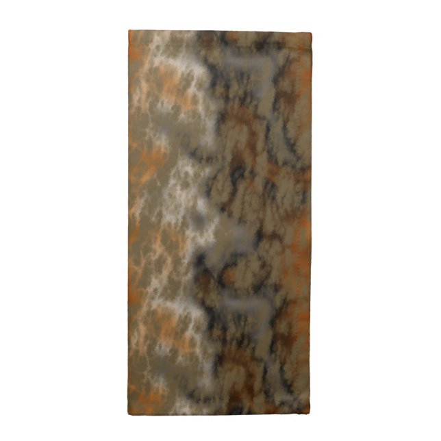 Bronze and Copper Marble Abstract Cloth Napkin (Half Fold)