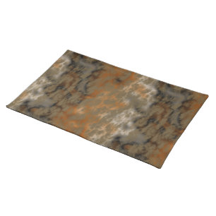 Bronze and Copper Marble Abstract Cloth Placemat