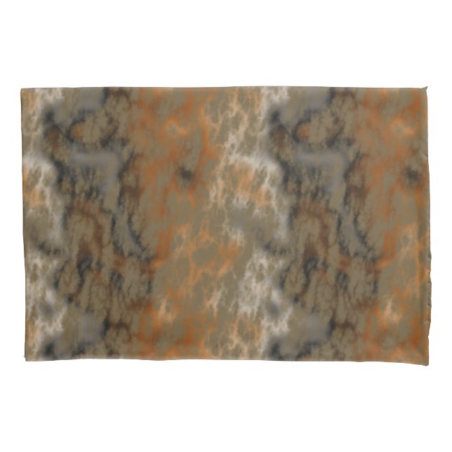 Bronze and Copper Marble Abstract Pillow Case (Front)