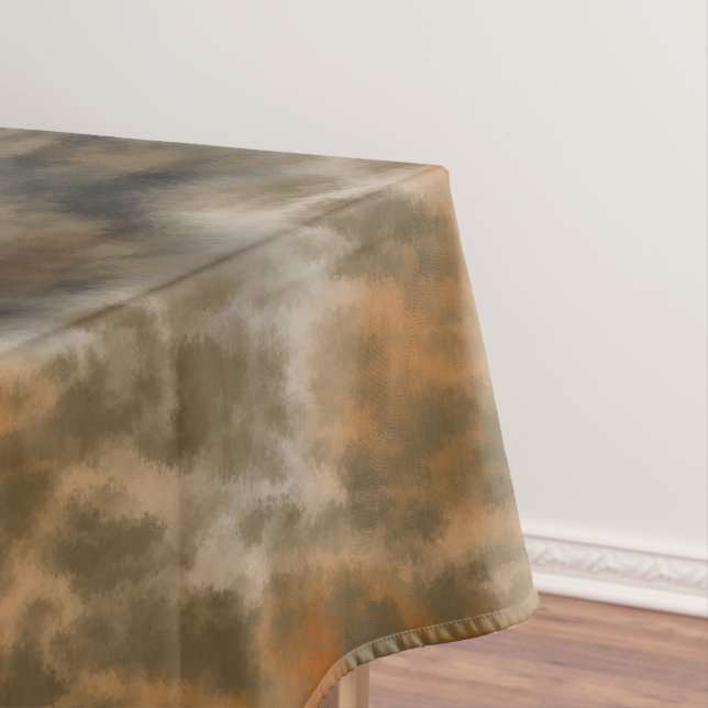 Bronze and Copper Marble Abstract Tablecloth (In Situ)