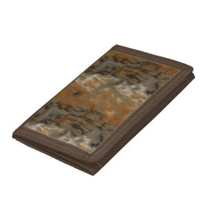 Bronze and Copper Marble Abstract Tri-fold Wallet