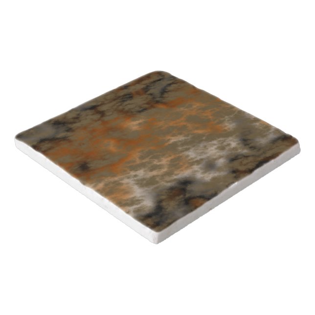 Bronze and Copper Marble Abstract Trivet (Corner)