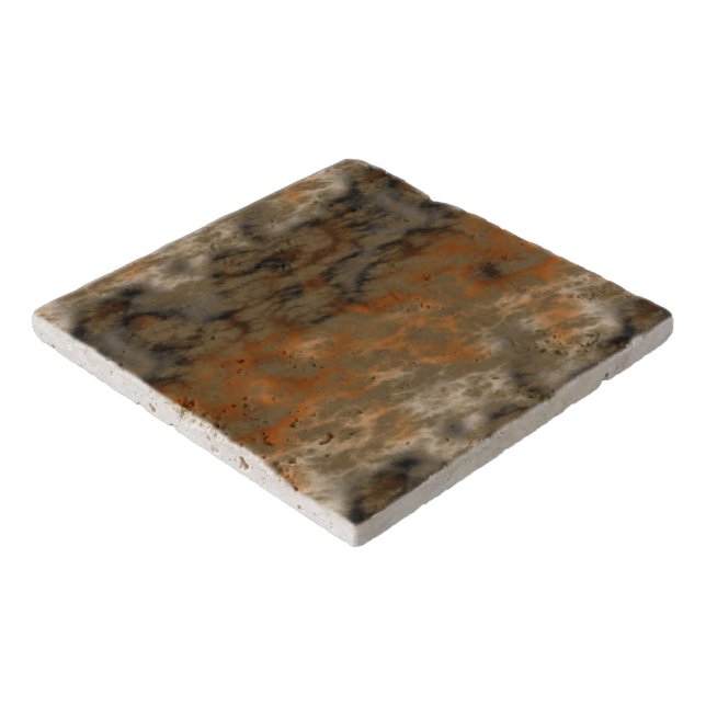 Bronze and Copper Marble Abstract Trivet (Corner)