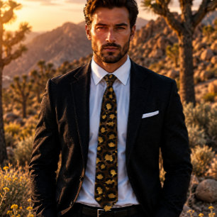 Bronze and Gold Leopard Print Neck Tie