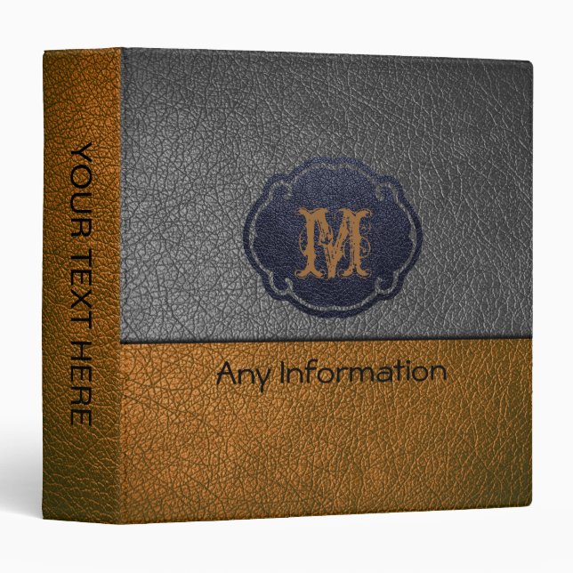 Bronze and Gray Leather Binder (Front/Spine)