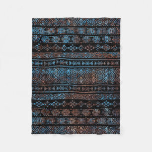 Bronze and Rust Vintage Aztec Peruvian Tribal Pat Fleece Blanket