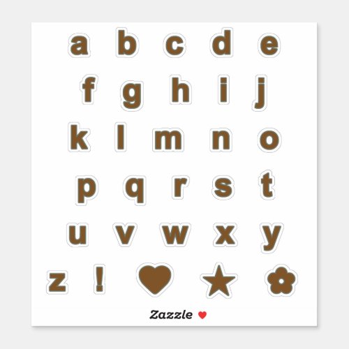 Bronze and Sage Color Letters Alphabet Monogram Sticker