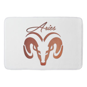Bronze Aries the Ram Zodiac Bath Mat