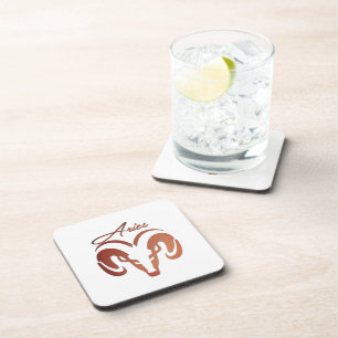 Bronze Aries the Ram Zodiac Beverage Coaster