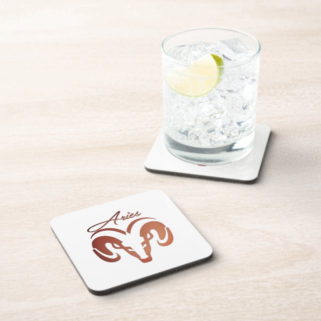 Bronze Aries the Ram Zodiac Beverage Coaster (Right Side)