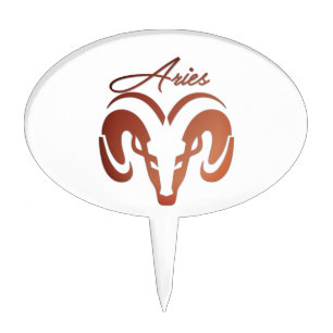 Bronze Aries the Ram Zodiac Cake Topper