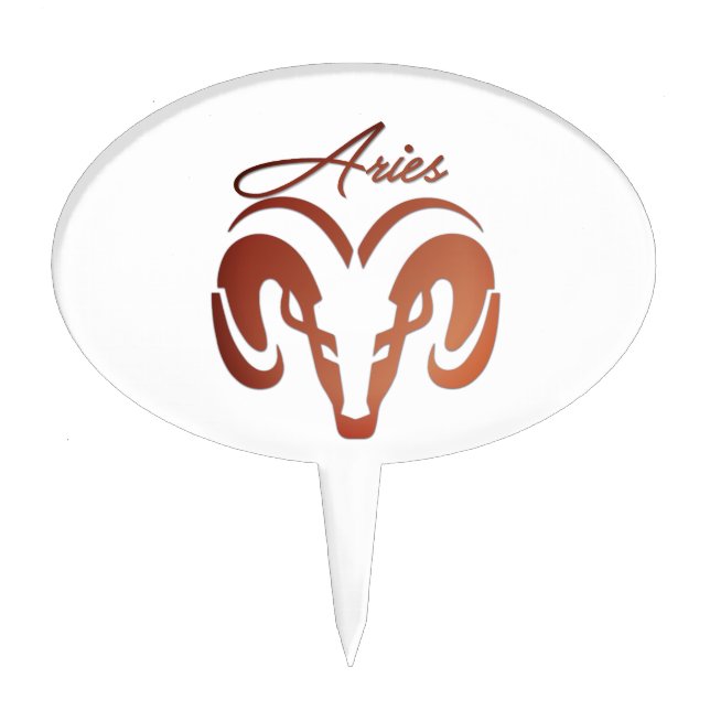 Bronze Aries the Ram Zodiac Cake Topper (Front)
