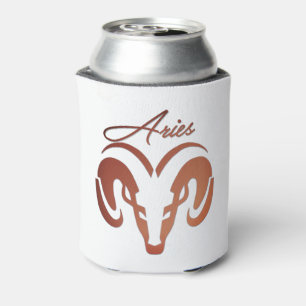 Bronze Aries the Ram Zodiac Can Cooler