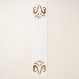 Bronze Aries the Ram Zodiac Chiffon Scarf