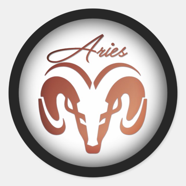 Bronze Aries the Ram Zodiac Classic Round Sticker (Front)