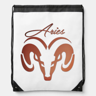 Bronze Aries the Ram Zodiac Drawstring Bag