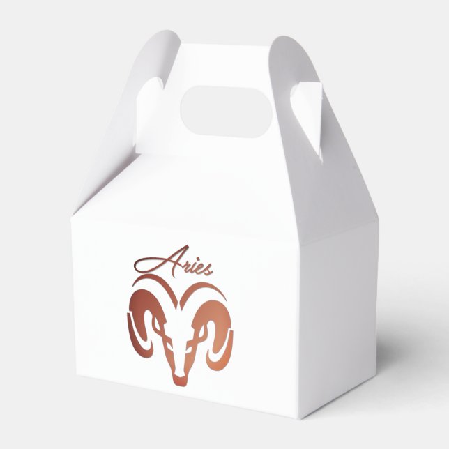 Bronze Aries the Ram Zodiac Favor Boxes (Front Side)