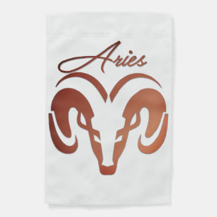 Bronze Aries the Ram Zodiac Garden Flag