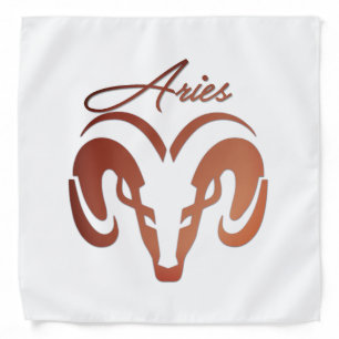 Bronze Aries the Ram Zodiac Grocery Bag Bandana