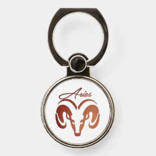 Bronze Aries the Ram Zodiac Large Gift Bag Phone Ring Stand