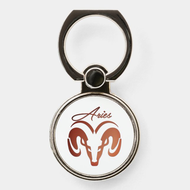 Bronze Aries the Ram Zodiac Large Gift Bag Phone Ring Stand (Front)