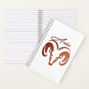 Bronze Aries the Ram Zodiac Notebook