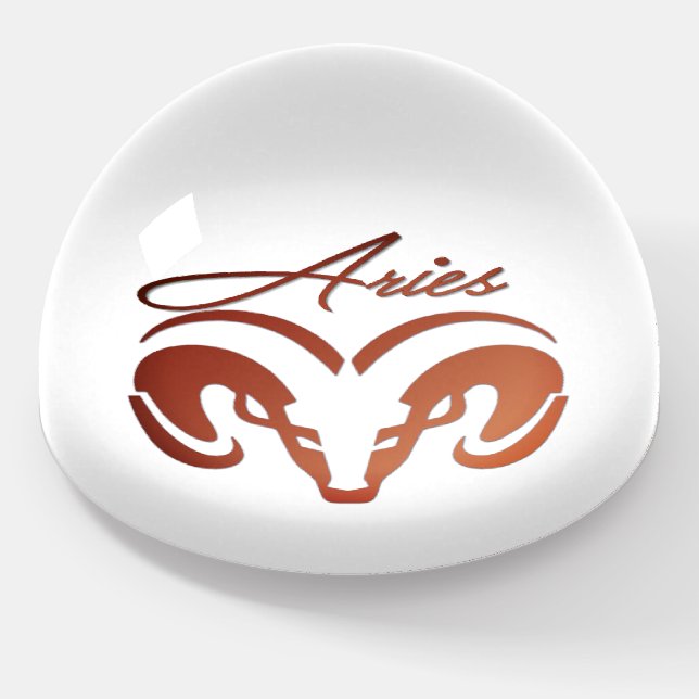 Bronze Aries the Ram Zodiac Paperweight (Angled)