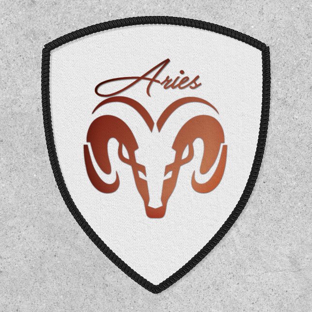 Bronze Aries the Ram Zodiac Patch (Front)
