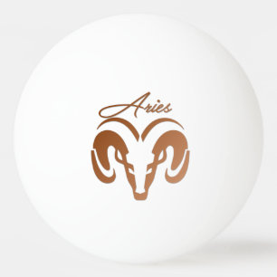 Bronze Aries the Ram Zodiac Ping Pong Ball