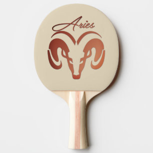Bronze Aries the Ram Zodiac Ping Pong Paddle