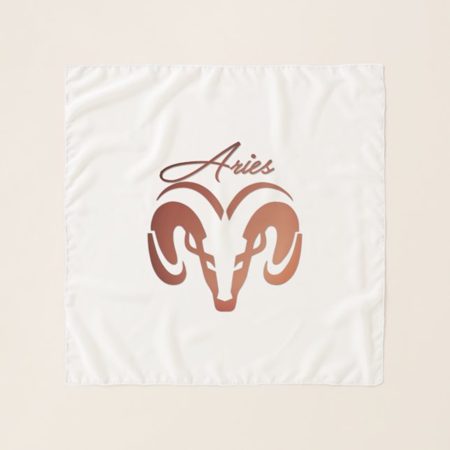 Bronze Aries the Ram Zodiac Scarf (Front)