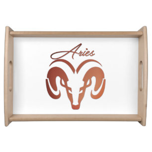 Bronze Aries the Ram Zodiac Serving Tray