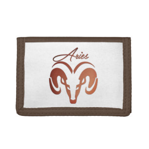 Bronze Aries the Ram Zodiac Tri-fold Wallet
