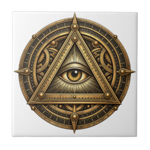 Bronze Astrolabe Eye Ceramic Tile