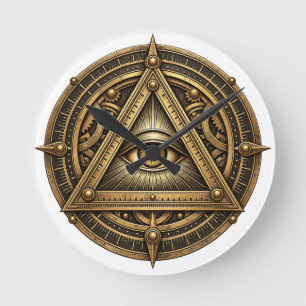 Bronze Astrolabe Eye Round Clock