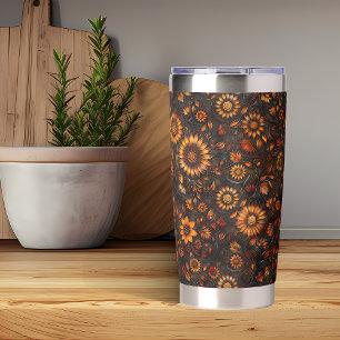 Bronze Autumn Sunflowers Insulated Tumbler