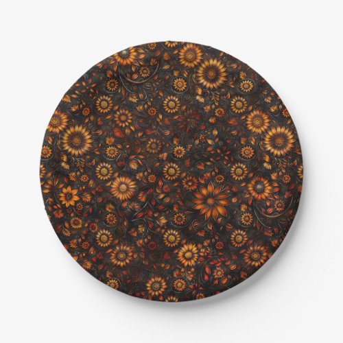 Bronze Autumn Vines Paper Plate