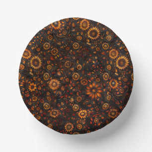 Bronze Autumn Vines Paper Plate Bowls