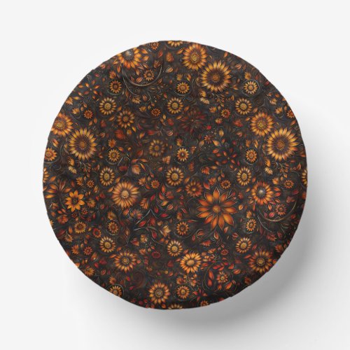 Bronze Autumn Vines Paper Plate Paper Bowls