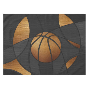 Bronze Basketball Abstract Art Tablecloth