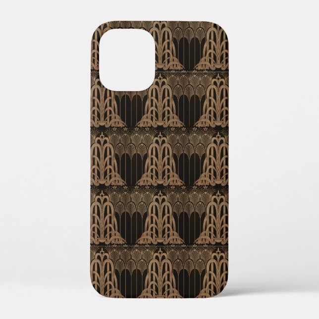 Bronze,black,art deco, art nouveau, floral,pattern Case-Mate iPhone case (Back)