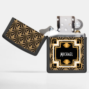 Bronze & Black Art Deco Roaring Twenties Zippo Lighter