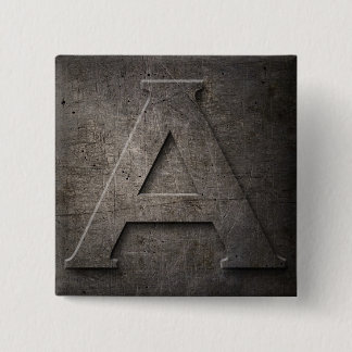 Bronze Black Metal A Monogram square Pins Button