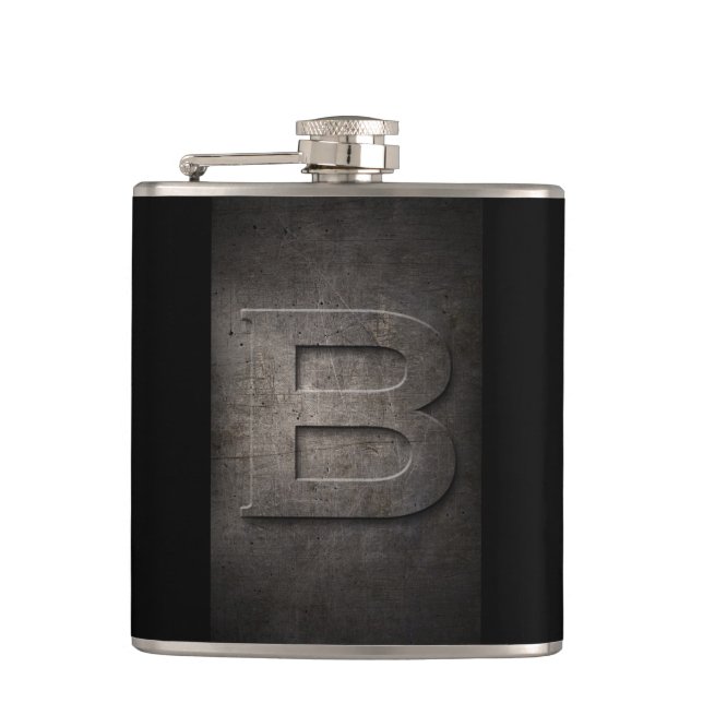 Bronze Black Metal B Monogram Flask (Front)