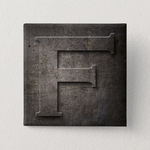 Bronze Black Metal F Monogram square Button