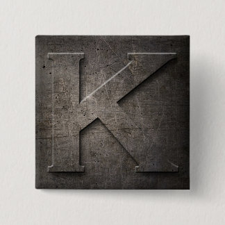 Bronze Black Metal K Monogram square Button