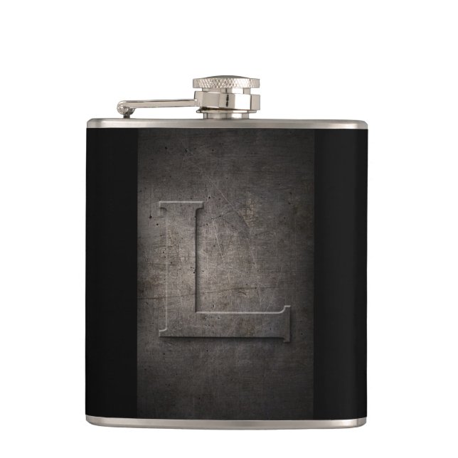 Bronze Black Metal L Monogram Flask (Front)